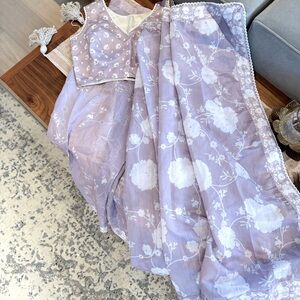 Lovely Pre-Stitched Summer Saree from Lashkaara. Size XS